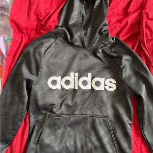 Adidas Charcoal Hoodie with White Logo